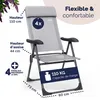 CASARIA® 4x Chaises de jardin pliantes Gris en aluminium Voir les images du produit 3