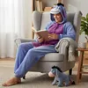 Pigiama Onesie Kigurumi Costume Travestimento Asino L : 165 Anteprima dell’immagine prodotto 2
