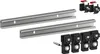 Two metal mounting rails and four black mounting brackets are displayed against a white background. Anteprima dell’immagine prodotto