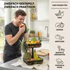eluno 2-stöckige eckige Obstetagere / Brotkorb, Obstschale, Produktbild-Vorschau 2