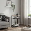 A side table with a plant and books in a living room setting. Voir les images du produit