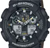 A close-up, front-facing view of a black Casio G-Shock watch. Produktbild-Vorschau