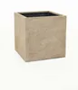 VIVANNO Pflanzkübel Fiberglas BLOCK Würfel, Streifenbeige Produktbild-Vorschau 7