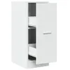 A white cabinet with a door ajar, revealing three pull-out drawers inside. The cabinet has a modern, minimalist design with a sleek silver handle on the door. Anteprima dell’immagine prodotto