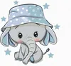 Diamondi - Diamond painting - KLEINER ELEFANT MIT HUT, Produktbild-Vorschau 1