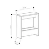 A line drawing of a modern side table with dimensions indicated. Produktbild-Vorschau