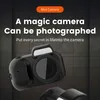 A black mini camera is shown with marketing text overlayed. Produktbild-Vorschau