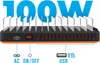 A black and orange multi-port USB charging station with clear dividers for devices, featuring a prominent '100W' graphic overlay. Náhľad obrázku produktu