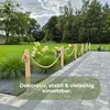 Recinzione da Giardino in Legno 6 Pali 80 cm con Corda di Anteprima dell’immagine prodotto 8