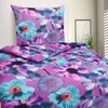 Mikrofaser Satin Bettwäsche Blumen 135x200 80x80 Set 2tlg. Produktbild-Vorschau 2