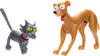 Two cartoon-like animal figurines, a gray cat and a brown dog, are shown against a white background. Podgląd zdjęcia produktu