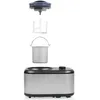 An exploded view of an ice cream maker, showing its individual components. Produktbild-Vorschau