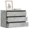 Cassettiera Angolo Grigio Cemento 80x41x58cm Legno Anteprima dell’immagine prodotto 2