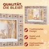 A collage of two wooden advent calendars with a winter forest scene and deer, along with text highlighting product features. Anteprima dell’immagine prodotto