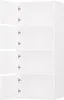 A white cabinet with four doors, two of which are open, revealing empty shelves. Náhled obrázku produktu