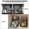 CALIYO Küchen Organizer Ausziehbar, 2 Etagen Küchenschrank Produktbild-Vorschau 3