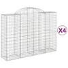 vidaXL Gabionen mit Hochbogen 4 Stk. 200x50x140/160cm Produktbild-Vorschau 1