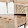 Tavolino scandinavo in vimini, 1 cassetto, Marrone naturale Anteprima dell’immagine prodotto 5