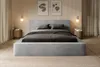FEDVE Polsterbett MUMMO aus Velours 140x200 cm, Grau Produktbild-Vorschau 3