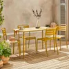 sweeek - Gartentisch + 4 Stühle aus Stahl - Ocker Produktbild-Vorschau 2