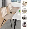 A collage of images showing dining chairs in different room settings, with a close-up of two chairs and a table in the foreground. Produktbild-Vorschau