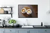 MuchoWow® Gerahmtes Poster Zwei Tassen Kaffee mit Latte Art Produktbild-Vorschau 3