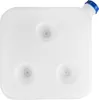 A white plastic fuel tank with a blue cap, seen from a top-down perspective. Podgląd zdjęcia produktu