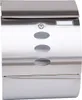 A front view of a stainless steel mailbox against a white background. Produktbild-Vorschau