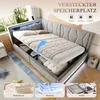 LVHOM Bekleden bed 140x200 cm, hoekbed van fluweel, bed met Productafbeelding-voorbeeld 3
