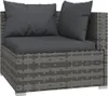 vidaXL 7-tlg. Garten-Lounge-Set mit Kissen Poly Rattan Grau Produktbild-Vorschau 4