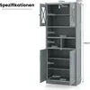 A diagram showing the dimensions of a gray cabinet. Produktbild-Vorschau