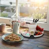 Schokoladen Fondue-Set aus Porzellan (4 Gabeln 4 Scheiben), Produktbild-Vorschau 7