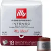 A package of illy Iperespresso Intenso coffee capsules, with one capsule shown in the foreground. Produktbild-Vorschau
