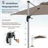 COSTWAY Sonnenschirm Ø 330cm, Ampelschirm mit Kurbel, um Produktbild-Vorschau 7