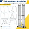 Scala multifunzione Ikodm 7in1 in alluminio, 4x5 gradini, Anteprima dell’immagine prodotto 3