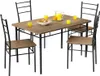 CASARIA® Esstisch mit 4 Stühlen Holz 5-tlg. Set Metall Produktbild-Vorschau 1