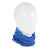 A blue multifunctional scarf displayed on a white mannequin head. Produktbild-Vorschau