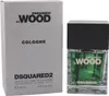 DSQUARED² He Wood Cologne mit grünem Flakon und grauer Verpackung mit schwarzem Schriftzug. Produktbild-Vorschau