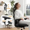 A woman relaxing in an ergonomic office chair, with close-up diagrams of the chair's adjustable features. Anteprima dell’immagine prodotto