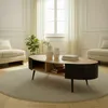 CALICOSY - Table basse ovale avec flancs en métal noir L120 Voir les images du produit 3