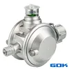 A silver gas regulator with a clear indicator on a white background. Produktbild-Vorschau
