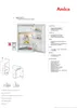 A product information sheet for a refrigerator, featuring an image of the appliance and technical specifications. Produktbild-Vorschau