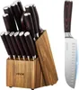 Set di coltelli da cucina VEVOR con ceppo (legno) e acciaio Anteprima dell’immagine prodotto 1