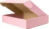 An open pink cardboard box with brown interior. Produktbild-Vorschau