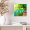 DEQORI Glasbild Echtglas 30x30 cm 'Holzsteg entlang Produktbild-Vorschau 4