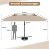 COSTWAY Parasol double 443x265cm avec support & manivelle , Voir les images du produit 3