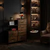 Comodà Relaxdays, 6 cassetti, 3 ripiani, libri e Anteprima dell’immagine prodotto 2