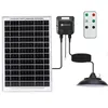 A solar-powered hanging lamp kit, including a solar panel, control box, remote, and lamp, displayed against a white background. Produktbild-Vorschau