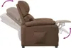 vidaXL Poltrona relax in tessuto marrone Anteprima dell’immagine prodotto 6