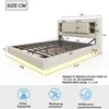 A diagram showing the dimensions of a bed frame, with additional icons and text providing product specifications and assembly information. Produktbild-Vorschau